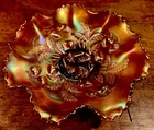 New Listing:Antique Northwood Carnival Pastel Marigold Strawberry Bowl.