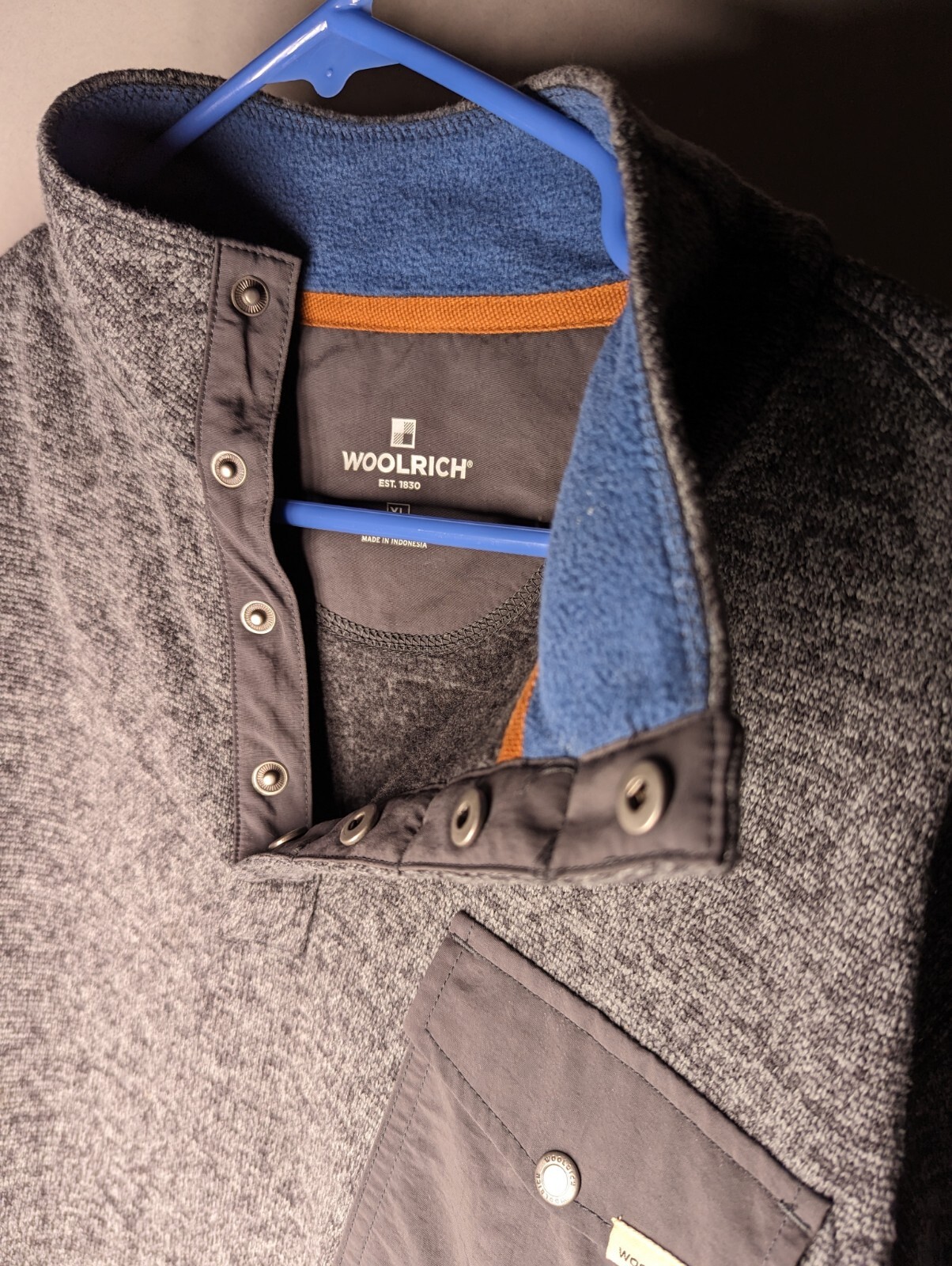 Woolrich Pullover Snap Button Jacket Gray Men's S… - image 3