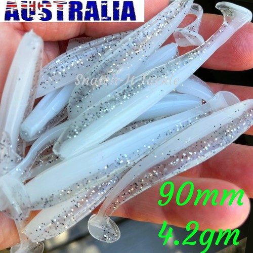 Soft Plastic Fishing Lure Curly Tail Paddle Tail Bream Grub Worm Tackle Jig head - Picture 34 of 74