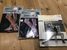 Ballettstrumpfhosen mit Füßen x 3 Paar - Danskin Kompression Style 212 + Studio Basics BN