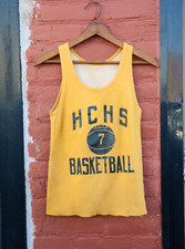 Vintage Huntington Indiana Catholic High School Boys Basketball Jersey #7 1950's