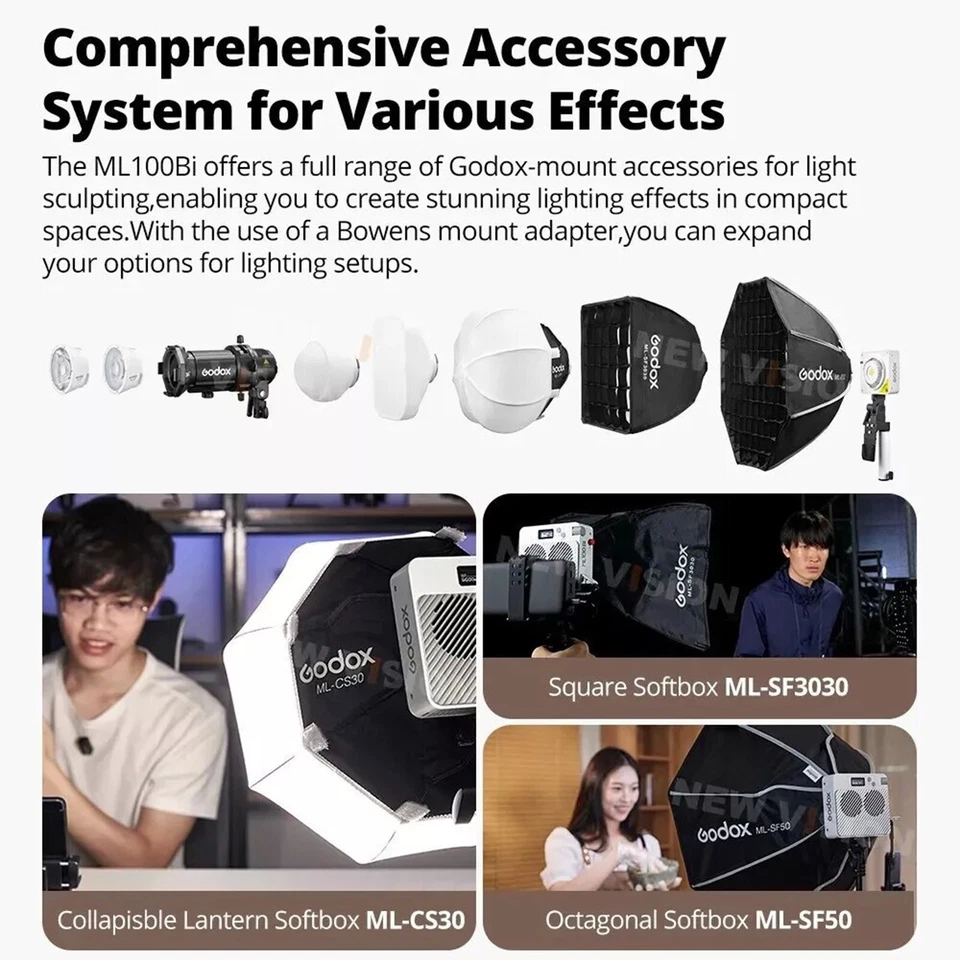 Godox ML100Bi Bi-Color Portable LED Video COB Light 2800K-6500K High Brightness - Image 2 of 4