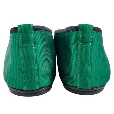 THE ROW Satin Ballet Flats Green Size 36 Ballerina Shoes Slip-On