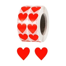 Heart Shaped Sticker 3/4" Self-Adhesive Love Label Red 2000 Pcs