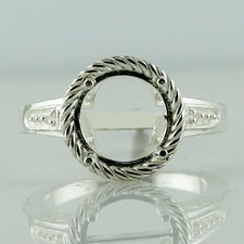 925 Sterling Silver 9mm Round Semi Mount Solitaire Ring For Wedding Ring