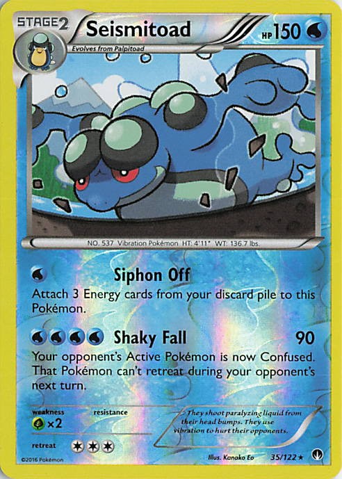 Seismitoad Rare XY - BREAKpoint 35/122 LP Reverse Holo