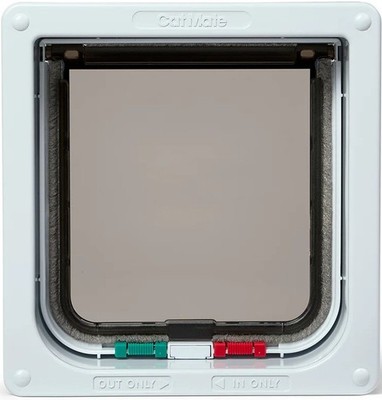 CAT MATE 4-FACH VERRIEGELUNG KATZENKLAPPE WEISS MIT EINLAGE FÜR DICKE TÜREN UND WÄNDE 235W