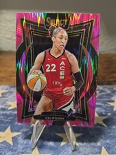 A'JA WILSON LAS VEGAS ACES 2025 PANINI WNBA SELECT PINK FLASH PRIZM PARALLEL