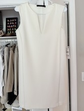 Zara Basic Collection Cream Dress w Black Dot Lines