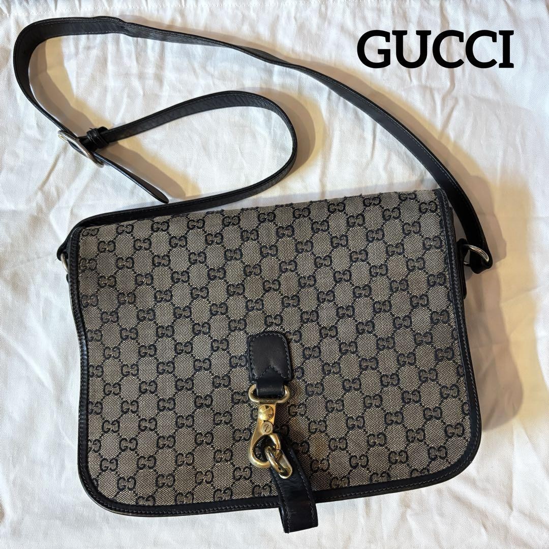Gucci Marrakech Vintage Shoulder Bag GG Horsebit 80s Used