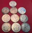 Lot of 10 Different Morgan Silver Dollars 1878-1921 F-BU 260433