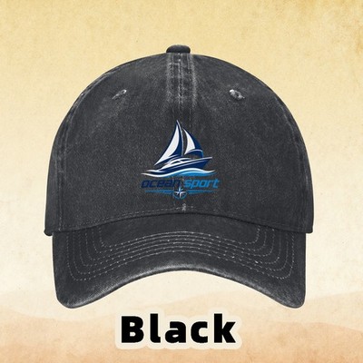 Nautical Sailboat Baseball Cap Ocean Wave Yacht Vintage Dad Hat