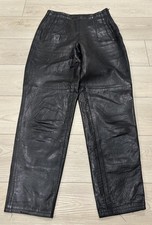 Vintage 80's La Nouvelle Renaissance Black Leather Pants Women's Sz 8 28x30 