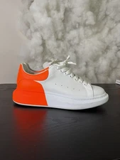 Alexander Mcqueen Men's White And Orange Oversized Sneakers (LIMITED EDITION)