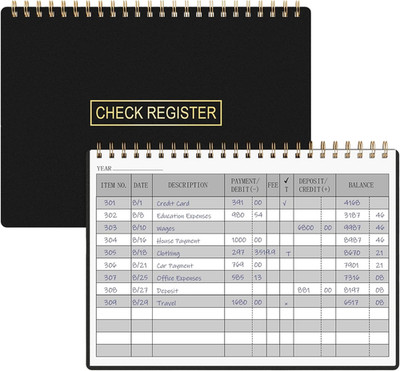 Check Registers for Personal Checkbook, Transaction Expense Ledger Log Book for