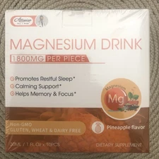 Alliwise /Magnesium Drink /1800 MG Per Piece/Pineapple flavor/ Calming Support