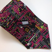 Smithsonian Institution Semiconductor Silk Tie - Circuit Board Microchip