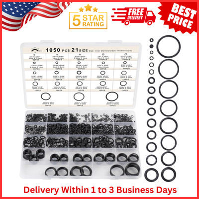1050PCS O-Ring Assortment Kit | 21 Metric Sizes for Car Repair, Faucet, Air, Gas