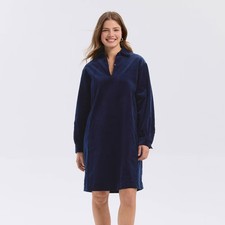Women Corduroy Balloon Long Sleeve Mini Shirtdress - Universal