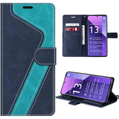 Coque Rabat pour Redmi 14C A3 Note 14 Pro 5G Note 13 4G/5G Protection Effet Cuir