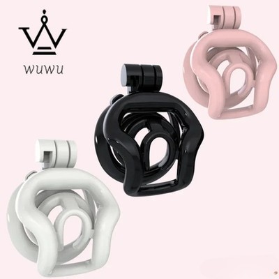 Sissy Male Chastity Cage Device Double-Layer CB Lock with 4 rings Abstinence