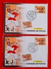 CORRIERE DEI PICCOLI 2 CARTOLINE ANNULLI MILANO + REGGIO EMILIA