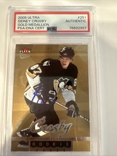 Sidney Crosby Signed 2005 Fleer Ultra Gold RC Card #251 PSA Authentication
