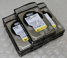 (Lot of 5) WESTERN DIGITAL WD3001FYYG - (01SL3W0) 3TB 3.5" 7.2K 6Gbps SAS HDDs