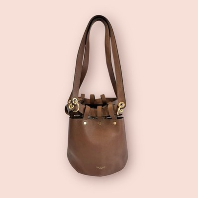 RAG & BONE Alley Luxury Designer Soft Brown Leather Bucket  display picture 3