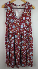 Loft Outlet Women's Dress Size XS Red Floral Sleeveless A-Line Summer Dress