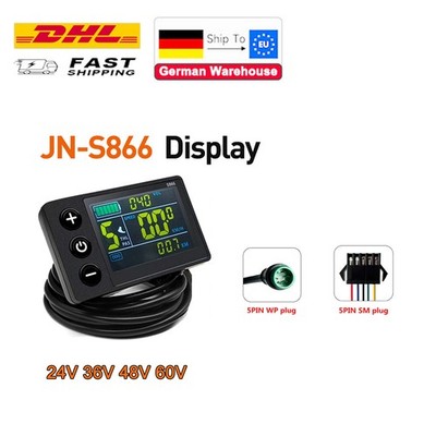 Electric Bike S866 LCD Display Meter 24V 36V 48V 60V Power Speed Control Panel