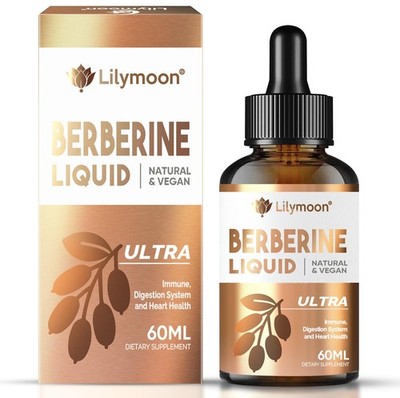 Natural Berberine 500mg Liquid Drops Plant Based Herbal Wellness Support 60ml