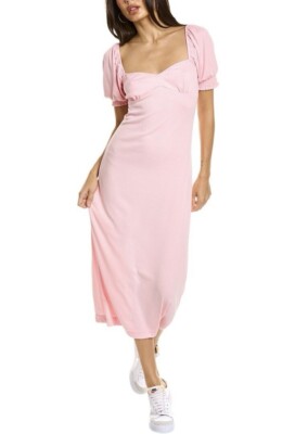 Free People Beach Bel Air Midi Dress Size XS Pink Ribbed Puff Sleeve | eBay Free People Beach Bel Air Midi Dress Size XS Pink Ribbed Puff Sleeve | eBay