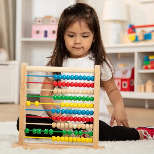 Melissa & Doug Abacus - Classic Wooden Educational Counting Toy With 100 Beads - Picture 7 of 11