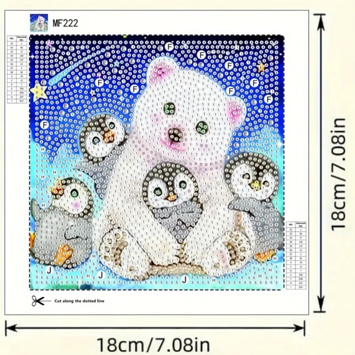 Diamond Painting Kit,Famiglia di pinguini animali 5D Fai da Te Pittura Diamante Completo per Adulti e Bambini,Strass Cristallo Punto Croce Ricamo Arte, per decorazione da parete Square Drill 30x40cm