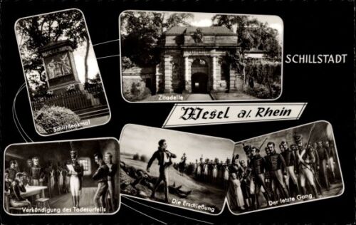 Cartolina Wesel am Niederrhein, monumento allo Schill, fucilazione, condanna a morte,... - 4077753 - Foto 1 di 2