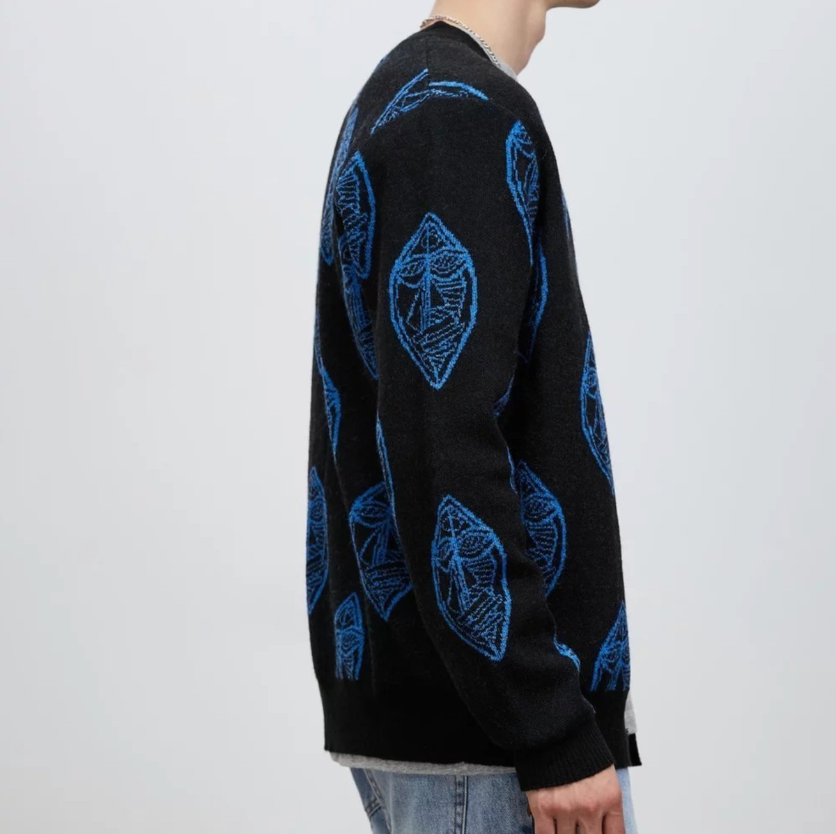 Stussy】Mohair Mask Cardigan US XXL NEW NAVY Ship From Australia
