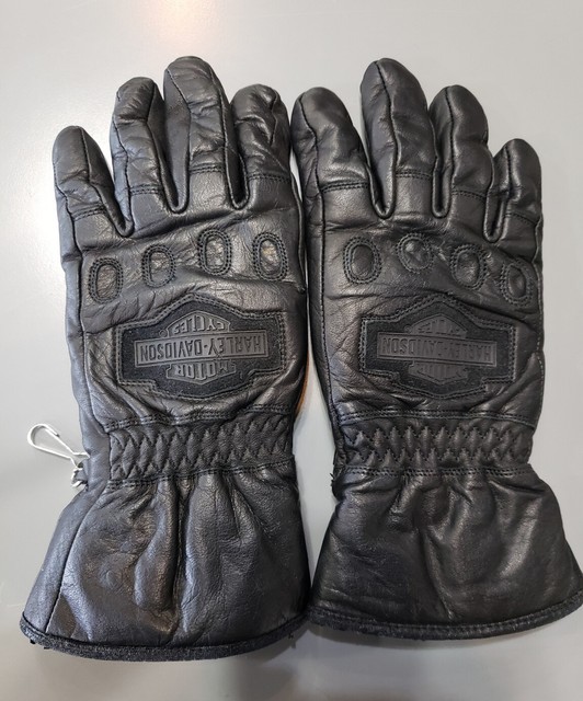 HARLEY DAVIDSON Women's Black Leather Windshielder Gauntlet Gloves