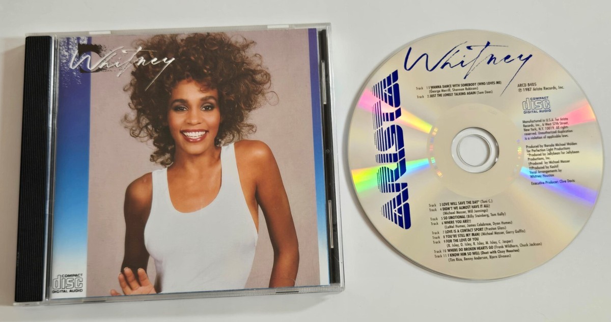 WHITNEY HOUSTON Rare Solid Silver Center Disc CD 1987 Album | eBay