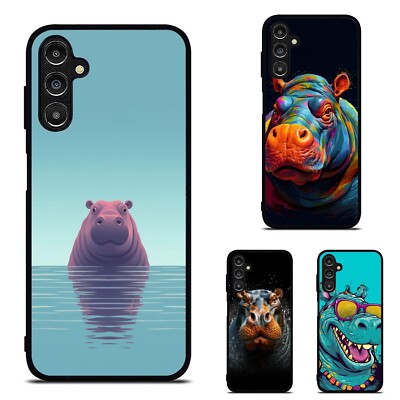 Hard Cover ornate hippopotamus For Samsung S21 S22 S23 S24 Plus Ultra