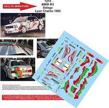 DECALS 1/24 REF 1274 BMW M3 DELAY RALLYE LYON CHARBONNIERES 1995 RALLY