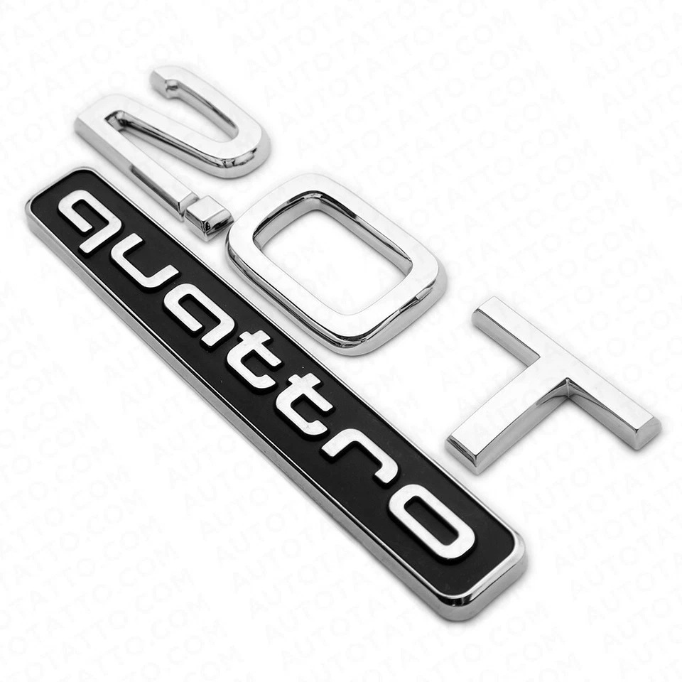 17-22 Audi Rear Trunk Deck Lid 2.0T Quattro Nameplate Emblem Badge Chrome - Изображение 3 из 4