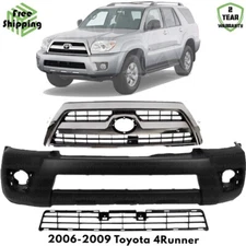 Front Bumper Cover Paintable & Grille Assembly Kit For 2006-2009 Toyota 4Runner