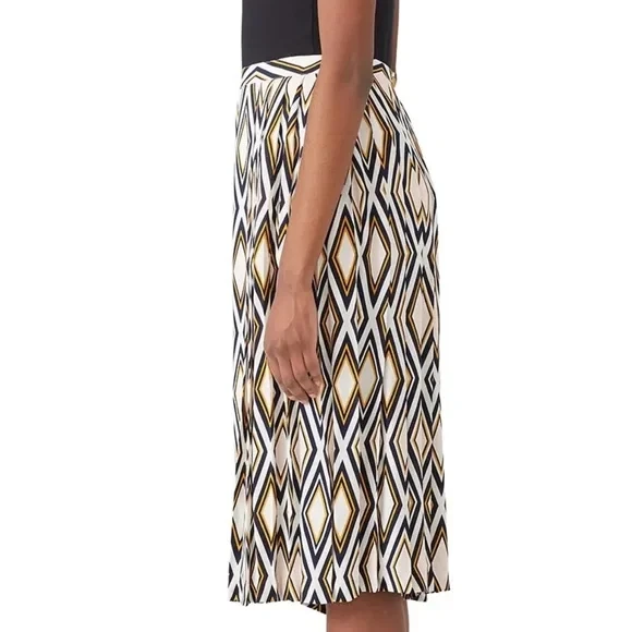 Culottes plisados Tory Burch Faye estampado de diamantes multicolor talla 6 venta al por menor $398 Foto 2 de 4