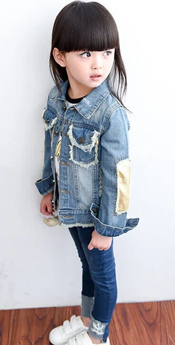 Sequin Toddler Kid Girl Jean Jacket Outdoor Travel School Denim Jacket Coat - Picture 8 of 20