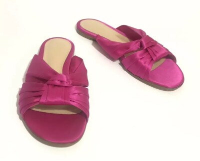 Gianvito Rossi Women Shoes Size 37.5 NIB Blair Flat Raso Fuxia