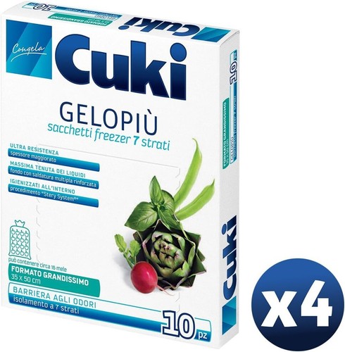 Cuki Gelopiù Sacchetti Freezer 7 Strati Grandissimi - 35 x 50 cm - 11 L - 40 Pz - Foto 2 di 6