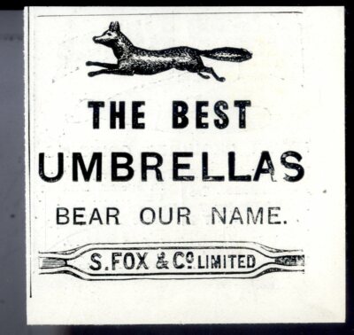 The best Umbrellas S.Fox & Co. Kleinstwerbung von 1894