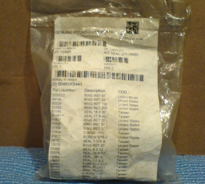 HYDRO GEAR TRANSMISSION OVERHAUL REPAIR KIT. 72995 NEW OEM PART B