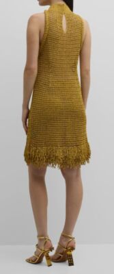 $2890 Proenza Schouler Women's Gold Hand-Crochet Beaded Gown Dress Size XS  | eBay